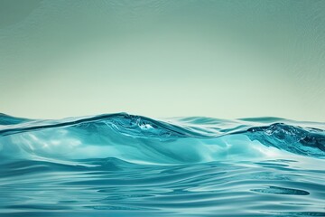 Wall Mural - Crystal Clear Waters with Rhythmic Waves and Gradient Texture on a Pristine Background