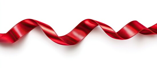 Poster - Valentine s Day spiral shaped red ribbon Separated on a white background with copyspace