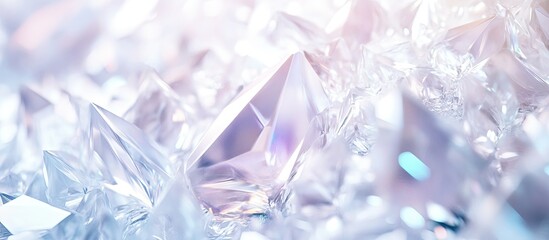 Leinwandbilder - Abstract Background of White Crystals. with copy space image. Place for adding text or design