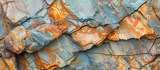 Wall Mural - Abstract pattern of colorful granite stone Close up with selective focus and shallow depth of field perfect for use as a background. with copy space image. Place for adding text or design