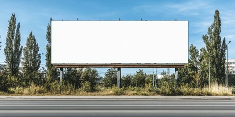 Wall Mural - Blank billboard beside a road.