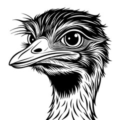 ostrich vector design silhouette tattoo for t shirt design 