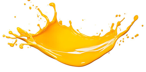 Wall Mural - Yellow cheese sauce splash isolated on white background