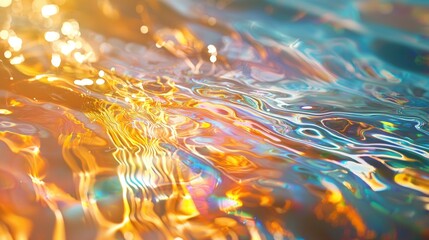 Wall Mural - Shimmering light caustics through rippling water