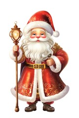 Canvas Print - Santa Clause christmas white background representation.