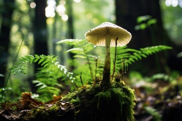 Wall Mural - Mushroom mushroom tree outdoors.