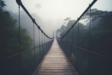 Canvas Print - Bridge outdoors nature jungle.