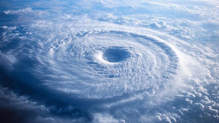 Hurricanes eye or Cyclone taken from space, showcasing natures immense and fierce power