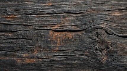 A textured surface of dark, weathered wood with visible grain and subtle color variations.