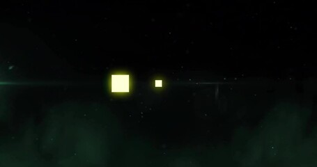 Poster - Animation of glowing squares on black background