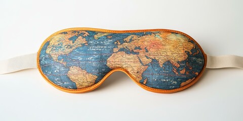 Poster - World map printed on a sleep mask.