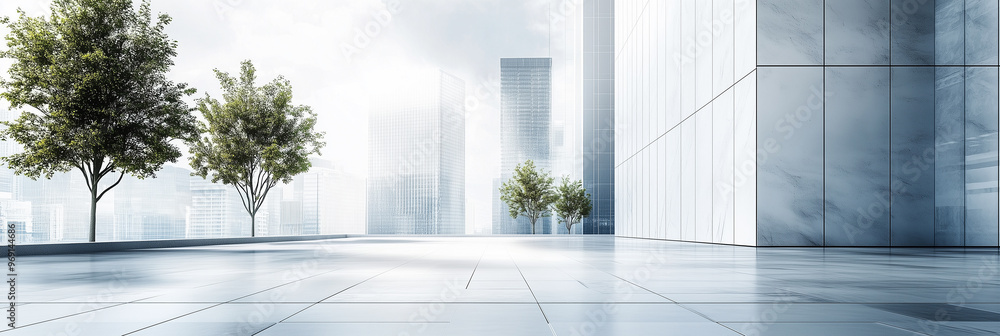 Minimalist urban platform for car display and product ads. Spacious ...