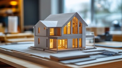 Canvas Print - House Model on Desk.