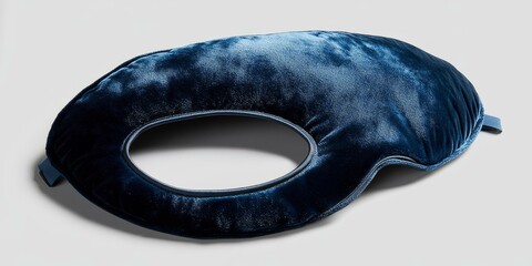 Poster - Blue velvet sleep mask with an opening.