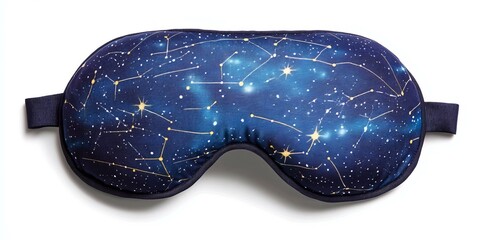 Poster - Starry night sleep mask on white background.