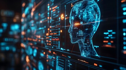 Futuristic digital health records system in use, patient data displayed with vibrant graphics, modern technology transforming medical care.