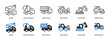 © Abbasy  Kautsar - Heavy vehicle line and glyph solid icons collection. Minimal icon and symbol series vector illustration