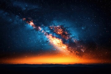 Wall Mural - celestial spectacle of milky way galaxy sprawling across charcoalhued night sky stars twinkling with ethereal brilliance