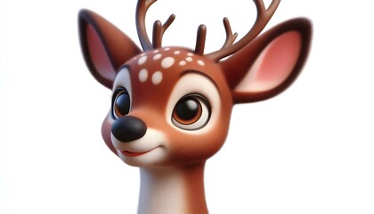 deer 3d character isolated on white