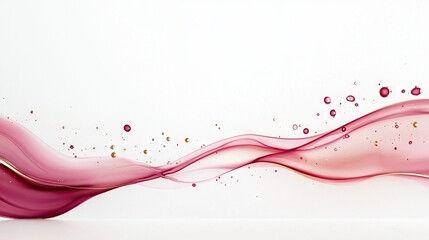 Wall Mural -   Two white walls, each adorned with a pink and gold wave