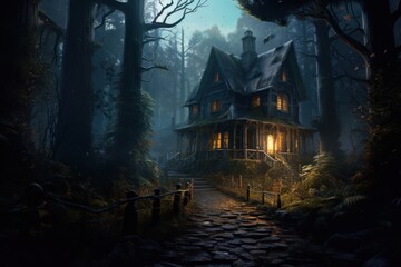 Wall Mural - Haunted house architecture building outdoors.