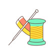 © ON - Studio - Needle and Thread Icon in Bright Colors for Sewing and Crafting