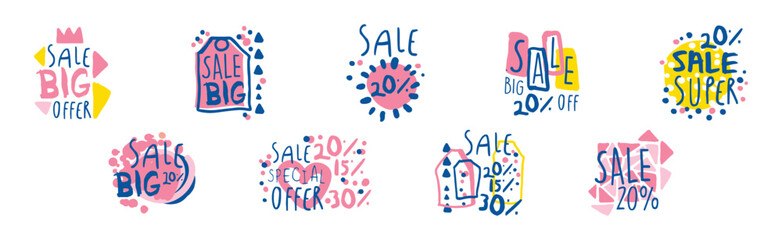 Sticker - Discount and Sale Special Offer Label Design Vector Set