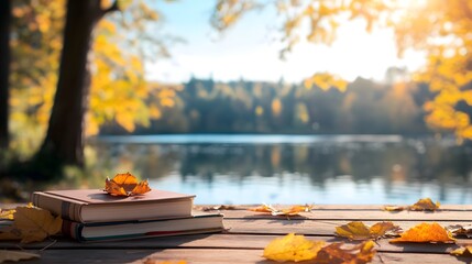 Sticker - Autumn Books by the Lake