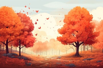 Wall Mural - Landscape outdoors autumn nature.