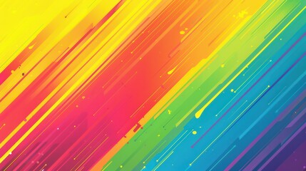 Wall Mural - a vibrant, abstract background featuring diagonal streaks of rainbow colors, conveying energy and cr