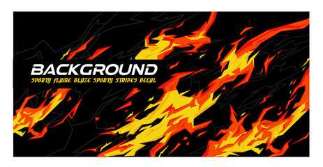 Wall Mural - Gaming esport background striking stripes flame banner vector illustration design striking stripes halftone pattern modern abstract fire car decal livery wrap anime