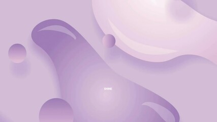 Poster - Animation of shine text and shapes on purple background