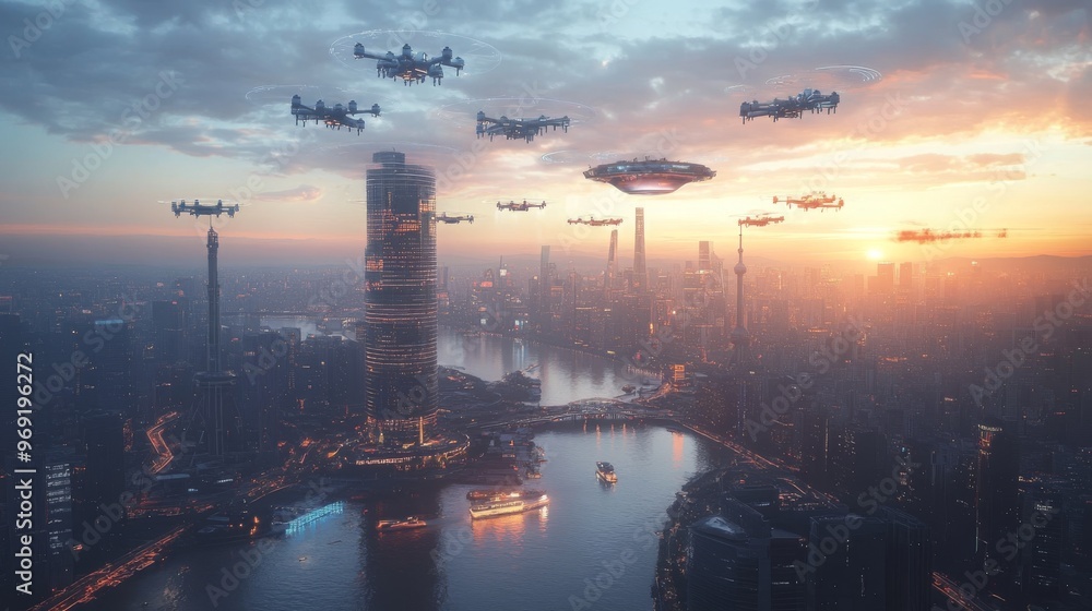 Futuristic AI-driven air traffic control systems for autonomous drones ...