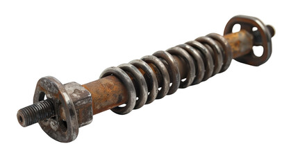 Rusty Metal Spring with Nut and Bolt