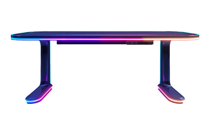 modern futuristic gaming desk with neon lights