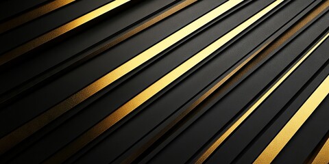 Wall Mural - Abstract Geometric Composition with Black and Gold Diagonal Lines