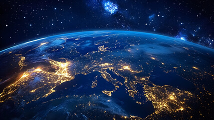 Wall Mural - Earth at Night from Space