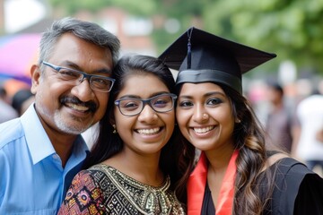 Canvas Print - Graduation ceremony student outdoors portrait.