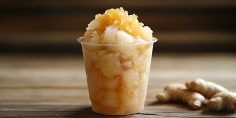 Wall Mural - Ginger ale slushie with ginger root.