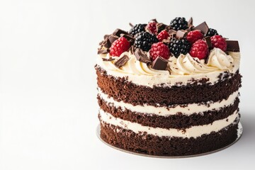 Wall Mural - Black forest cake berries cream berry.