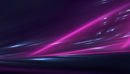 Wall Mural - neon empty stage lamps, pink and purple light, dark corridor, futuristic dark neon portal.