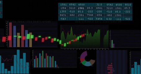 Canvas Print - Animation of digital data processing over computer servers