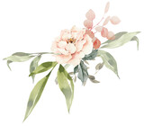 Bouquet di fiori rosa acquerello