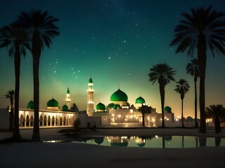 mosque at sunset