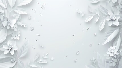 Wall Mural - White Colour cute shaped plain vector background, Geometric, Simple