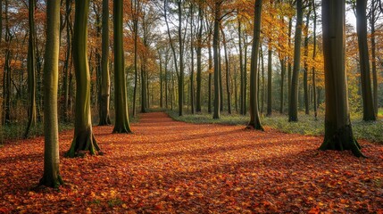 Wall Mural - Autumn Forest Path