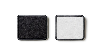 Black and white rectangle embroidered patch mockup