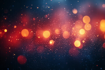 Poster - A warm composition of red, orange, and yellow bokeh,