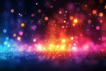 Leinwandbilder - A vibrant burst of magenta, turquoise, and golden bokeh lights,