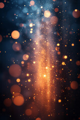 Leinwandbilder - A subtle gradient of bokeh lights in shades of gold, peach, and silver,